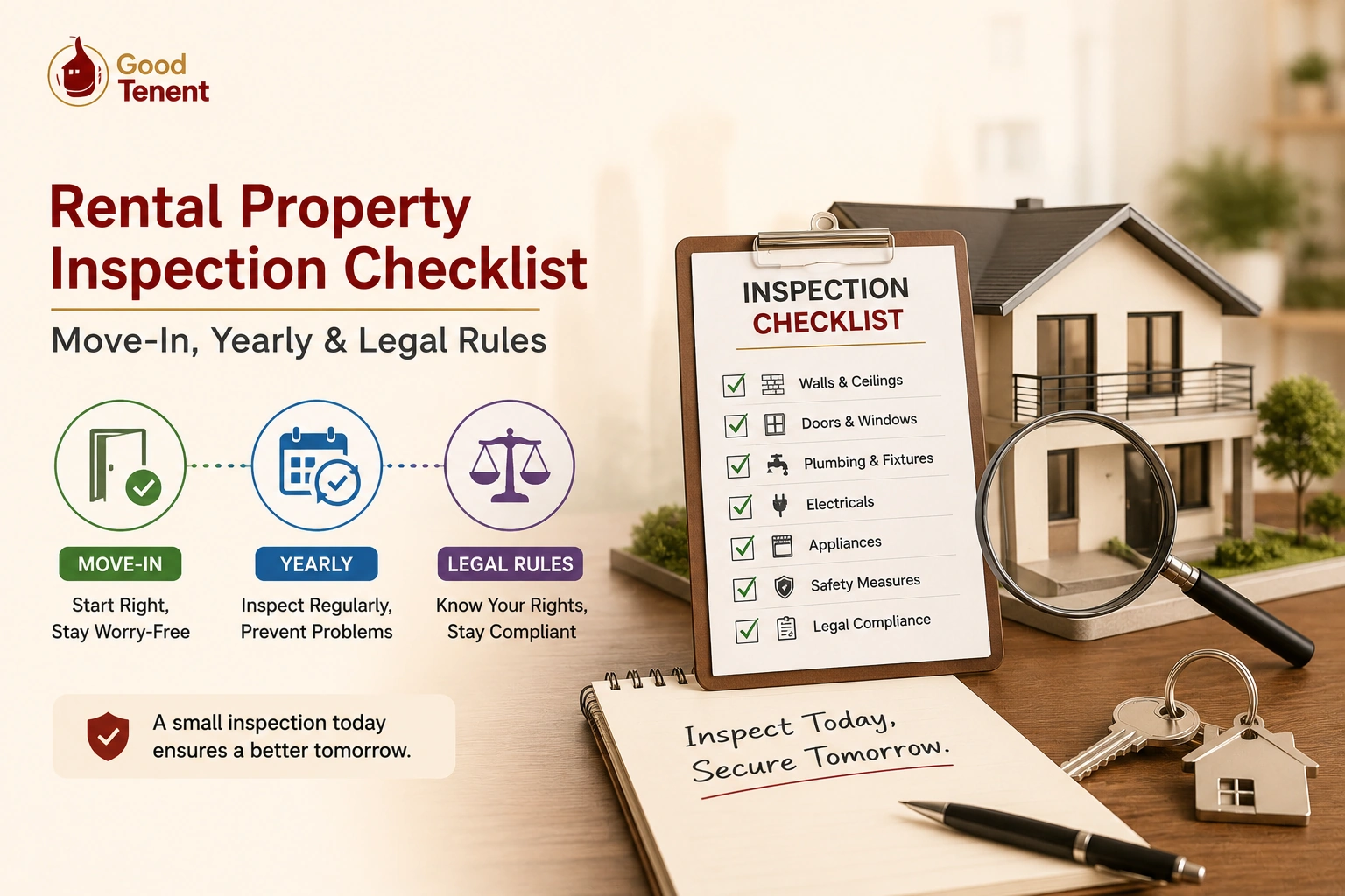 Rental Property Inspection Checklist : Move-In, Yearly & Legal Rules